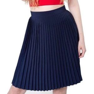 America Apparel Pleated Skirt Navy Blue sz M